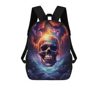 sinyumoney Cosmic Skull Artwork Mochilas Escolares Para Niños Y Niñas, Mochilas Deportivas Informales Para Primaria, Mochilas De Gran Capacidad Para Libros 17inch