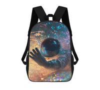 sinyumoney Cosmic Space Helmet Glitter Mochila Escolar De 17 Pulgadas Para Adolescentes, Con Estampado 3D, Ajustable Y Con Bolsillos, Ideal Para Niños, Niñas Y Estudiantes.