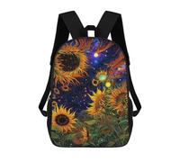 sinyumoney Cosmic Sunflower Garden Mochilas Infantiles Mochila Escolar Impresa En 3D Para Niños Mochilas De Viaje Bolsas Para Libros Para Niños 17inch Mochila Escolar