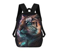 sinyumoney Cosmic Tiger Portrait-18 Mochilas Para Niños 17inch Mochila Escolar Mochila Escolar Impresa En 3D Para Niños De Primaria Y Secundaria
