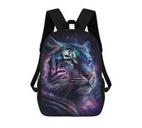 sinyumoney Cosmic Tiger Portrait-32 Mochila Escolar Infantil De 17 Pulgadas Con Estampado 3D De Películas De Anime Para Niños, Mochila De Viaje, Mochila Escolar Infantil
