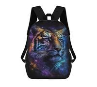 sinyumoney Cosmic Tiger Portrait Art Print-2 Mochila Escolar De 17 Pulgadas Para Adolescentes, Con Estampado 3D, Ajustable Y Con Bolsillos, Ideal Para Niños, Niñas Y Estudiantes.
