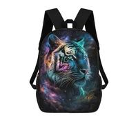 sinyumoney Cosmic Tiger Portrait Mochila Escolar Infantil Con Impresión 3D, Mochila Escolar Informal Para Niños De Primaria Y Secundaria 17inch