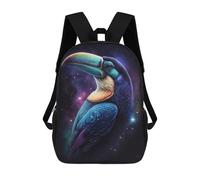 sinyumoney Cosmic Toucan Art Print-2 Mochila Escolar Infantil De 17 Pulgadas, Impresa En 3D, Estilo Casual, Para Niños, Ideal Para Viajes, Como Mochila Escolar O Para Llevar Libros.