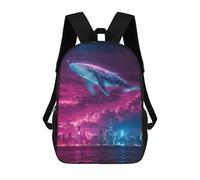 sinyumoney Cosmic Whale Over Cityscape Mochila Escolar Para Niñas 17inch Mochila Informal Ligera Para Niños Y Niñas, Ideal Para Estudiantes De Secundaria