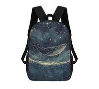 sinyumoney Cosmic Whale Shark Mochila Infantil, Mochila Escolar Impresa En 3D, Mochila Para Niños Y Niñas, Mochila Escolar Ajustable Para La Escuela Primaria 17inch