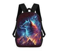 sinyumoney Cosmic Wolf Art Print 17inch Mochila Escolar Impresa En 3D Para Niños, Mochila Escolar Informal De Moda, Mochilas De Viaje Para Niños Y Estudiantes.