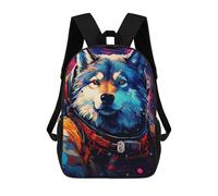 sinyumoney Cosmic Wolf Astronaut 17inch Mochilas Escolares Impresas En 3D, Mochilas Escolares De Moda Para Niños De Primaria Y Secundaria