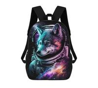 sinyumoney Cosmic Wolf Astronaut Art Print-1 Mochila Escolar Resistente Al Agua, Mochila Escolar De Negocios Para Hombres/mujeres 17inch