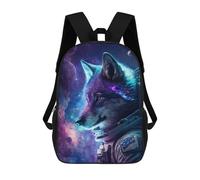 sinyumoney Cosmic Wolf Astronaut Art Print-2 Mochila Escolar Resistente Al Agua Para Ordenador Portátil Para La Escuela/trabajo/viajes 17inch
