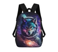 sinyumoney Cosmic Wolf Astronaut Art Print-3 Mochila Escolar Grande Para Niños, Niñas, Adolescentes, Hombres Y Mujeres 17inch