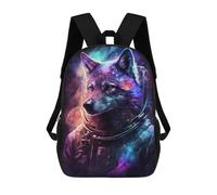 sinyumoney Cosmic Wolf Astronaut Art Print-7 Mochila Escolar Ligera Mochila Escolar De Día Mochila Para Libros Para La Universidad Para Acampar Aventuras Al Aire Libre Y Viajes Diarios 17inch