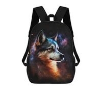 sinyumoney Cosmic Wolf Portrait-12 Mochilas Para Niños 17inch Mochila Escolar Mochila Escolar Impresa En 3D Para Niños De Primaria Y Secundaria