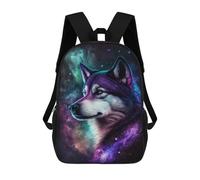 sinyumoney Cosmic Wolf Portrait-39 Mochila Escolar Infantil Impresa En 3D Para Niños, Mochila De Viaje De Alta Capacidad, Mochilas Para Libros De 17 Pulgadas Para Niños