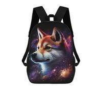 sinyumoney Cosmic Wolf Portrait-5 Mochila Escolar De 17 Pulgadas Para Adolescentes, Con Estampado 3D, Ajustable Y Con Bolsillos, Ideal Para Niños, Niñas Y Estudiantes.