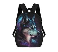 sinyumoney Cosmic Wolf Portrait Print-4 Mochilas Escolares, De Viaje Y Universitarias Para La Escuela/trabajo/viajes 17inch