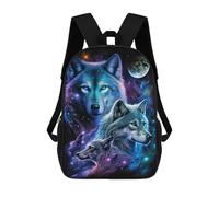 sinyumoney Cosmic Wolf Trio Art Print 17inch Mochilas Escolares Impresas En 3D, Mochilas Escolares De Moda Para Niños De Primaria Y Secundaria