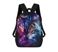 sinyumoney Cosmic Wolf Trio Art Print-3 Mochila Escolar Impresa En 3D 17inch Mochilas De Moda Para Niños, Mochilas Escolares Para Niños De Primaria Y Secundaria