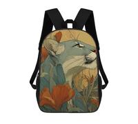 sinyumoney Cougar Art Nouveau Mochilas Para Niños Mochila Escolar Mochila Escolar Impresa En 3D Para Niños Estudiantes De Primaria Y Secundaria 17inch