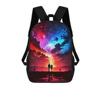 sinyumoney Couple Cosmos Landscape Mochila Escolar Para Niños Con Impresión 3D, Mochila Moderna Para Niños Y Niñas, Mochila Informal Para Estudiantes. 17inch