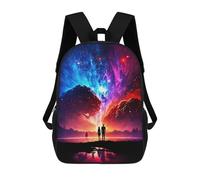 sinyumoney Couple Galaxy Landscape Mochila Escolar Para Niños, Mochila Escolar Impresa En 3D Para Estudiantes De Primaria Y Secundaria 17inch