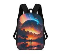 sinyumoney Couple Galaxy Realm Planet Mochila Escolar Para Niños Y Niñas, Mochila Informal De Viaje, Mochila De Gran Capacidad Para El Día A Día 17inch