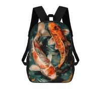 sinyumoney Couple of Koi Fishes Mochila Escolar Mochilas Escolares Para Niñas Y Niños Mochila Con Bolsillo Mochila Escolar De Moda Para Niños 17inch
