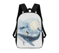 sinyumoney Couple on Whale Under Moon Mochilas Para Niños Mochila Escolar Mochila Escolar Impresa En 3D Para Niños Estudiantes De Primaria Y Secundaria 17inch