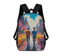 sinyumoney Couple Walking in City Mochila Escolar Para Niñas Mochila Impermeable Mochila Informal De Día Mochila Ligera Para Niño Y Niña Mochila Escolar 17inch