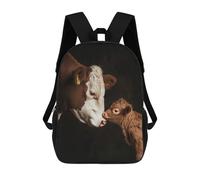 sinyumoney Cow And Calf Nosing Mochilas Impresas En 3D Para Niños, Mochila Escolar, Mochila Informal Para Exteriores, Mochila Informal De Moda Para Niños, Lindas Bolsas De Viaje 17inch