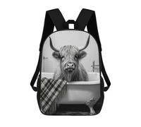sinyumoney Cow on The Bathroom Mochila Escolar Mochilas Escolares Para Niñas Y Niños Mochila Con Bolsillo Mochila Escolar De Moda Para Niños 17inch