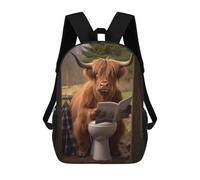 sinyumoney Cow on The Toilet Mochila Escolar Infantil Impresa En 3D Para Niños, Mochilas De Viaje, Bolsas Para Libros Para Niños Estudiantes De Primaria 17inch