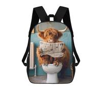 sinyumoney Cow Reading Newspaper on Toilet-5 Mochilas Escolares Para Ordenador, Ideales Para El Colegio/trabajo/viajes, Acampadas, Aventuras Al Aire Libre Y Viajes Diarios 17inch