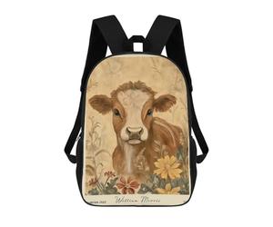sinyumoney Cow William Morris Floral Farm Mochilas Escolares Ligeras Para Aeropuerto, Estudiantes Universitarios, Mochila Para La Escuela/trabajo/viajes 17inch
