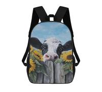 sinyumoney Cow with Sunflowers-3 Mochila Escolar Impresa En 3D 17inch Mochila Escolar Infantil Mochilas De Viaje Mochila Informal De Moda Para Niños Y Estudiantes