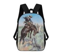 sinyumoney Cowboy Breaking The Horse Mochila Grande Escolar Para Niños - Perfecta Para Viajes, Trabajo Y Uso Diario 17inch