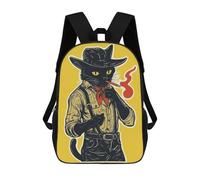 sinyumoney Cowboy Cat - Vintage Cat Cowboy Mochila Escolar Para Niñas 17inch Mochila Informal Ligera Para Niños Y Niñas, Ideal Para Estudiantes De Secundaria