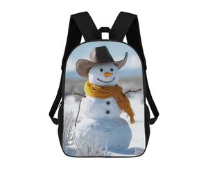 sinyumoney Cowboy Snowman Mochila Escolar Infantil Estampada Para Adultos Y Niños, Mochila De Viaje Para El Día A Día 17inch