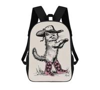sinyumoney Cowgirl Boot Kitten Cat Mochila Escolar Grande Para Niños - Perfecta Para Viajes, Trabajo Y Uso Diario 17inch