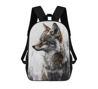 sinyumoney Coyote Portrait with Abstract Background 17inch Mochilas Escolares Impresas En 3D, Mochilas Escolares De Moda Para Niños De Primaria Y Secundaria