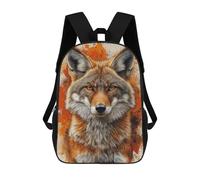 sinyumoney Coyote Portrait with Orange Splatter Background Mochilas Para Niños 17inch Mochila Escolar Mochila Escolar Impresa En 3D Para Niños De Primaria Y Secundaria