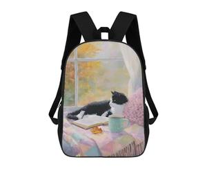 sinyumoney Cozy Autumn Cat by The Window Mochila De Viaje Para La Universidad, Mochilas Para El Campus, Viajes Al Aire Libre Y Deportes 17inch