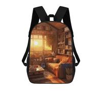 sinyumoney Cozy Bookworm Corner Mochila, Mochila Infantil, Mochila Escolar Para Estudiantes, Mochila Para Libros, Mochila Escolar Impresa En 3D Para Niños Y Niñas 17inch