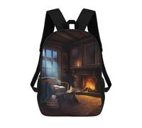 sinyumoney Cozy Cabin Armchair Scene Mochila, Mochila Escolar Impresa En 3D, Bolsa Para El Almuerzo Escolar, Mochila De Viaje, Mochila Para Amigos, Mochila Escolar Para Niñas Y Niños 17inch