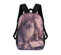 sinyumoney Cozy Cat Nap with Tea & Lights Mochila Escolar Grande Resistente Al Agua Para Portátil Para La Escuela/trabajo/viajes 17inch