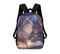 sinyumoney Cozy Cat Reading Nook Mochilas Escolares Mochila Escolar Ligera Mochila De Día Mochila Escolar Para La Universidad Para Niños/Niñas/Adolescentes 17inch