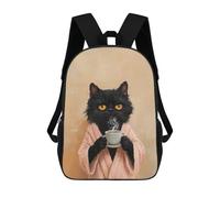 sinyumoney Cozy Cat with Coffee Mug -1 Mochila Grande Para Portátil Resistente Al Agua Para La Escuela - Perfecta Para Viajes, Trabajo Y Uso Diario 17inch