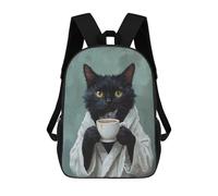 sinyumoney Cozy Cat with Coffee Mug -5 Mochila Escolar Resistente Al Agua Para Ordenador Portátil: Perfecta Para Viajes, Trabajo Y Uso Diario 17inch
