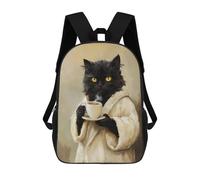 sinyumoney Cozy Cat with Coffee Mug -6 Mochila Escolar Infantil De 17 Pulgadas, Mochila Escolar Impresa En 3D Para Niños De Primaria Y Secundaria