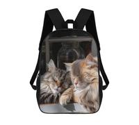 sinyumoney Cozy Cats on Windowsill Mochila Escolar, Mochila De Negocios, Mochila Impermeable Para Libros, Para Acampar, Aventuras Al Aire Libre Y Viajes Diarios 17inch
